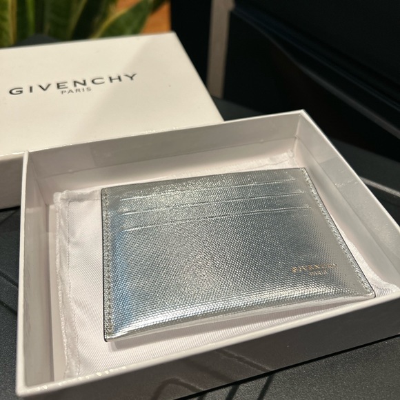 Givenchy Paris Card Holder Case Silver